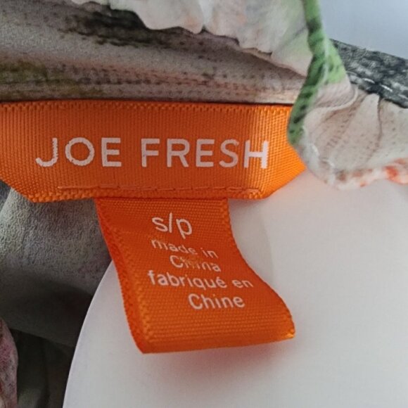 Joe Fresh Dress Womens Size S Small Green Orange Floral Long Sleeve Lightweight - Picture 6 of 7